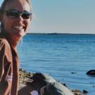 Marcy with penguins
